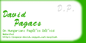 david pagacs business card